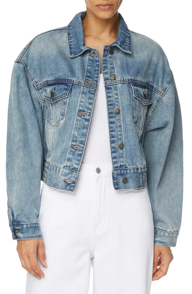 商品Kensie|Cropped Elastic Waist Denim Jacket,价格¥204,第1张图片