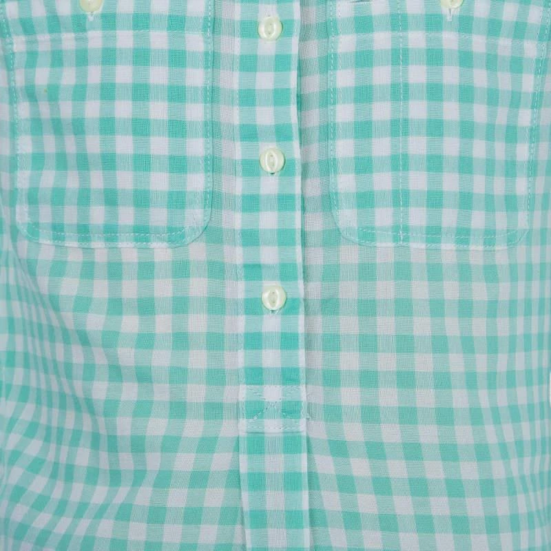 Ralph Lauren White and Green Checked Long Sleeve Button-Down Cotton Shirt 6 Yrs 商品
