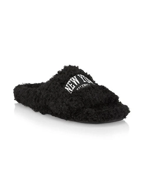 商品Balenciaga|Cities Furry Faux-Shearling Slides,价格¥2662,第2张图片详细描述