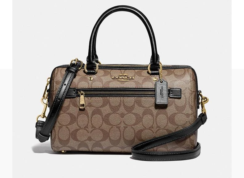 商品Coach|COACH棕黑logo大号波士顿包女包 F83607-IMAA8,价格¥2452,第6张图片详细描述