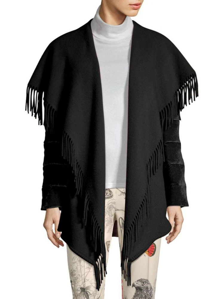 商品Moncler|Mantella Velvet Fringe Cape,价格¥8190,第1张图片