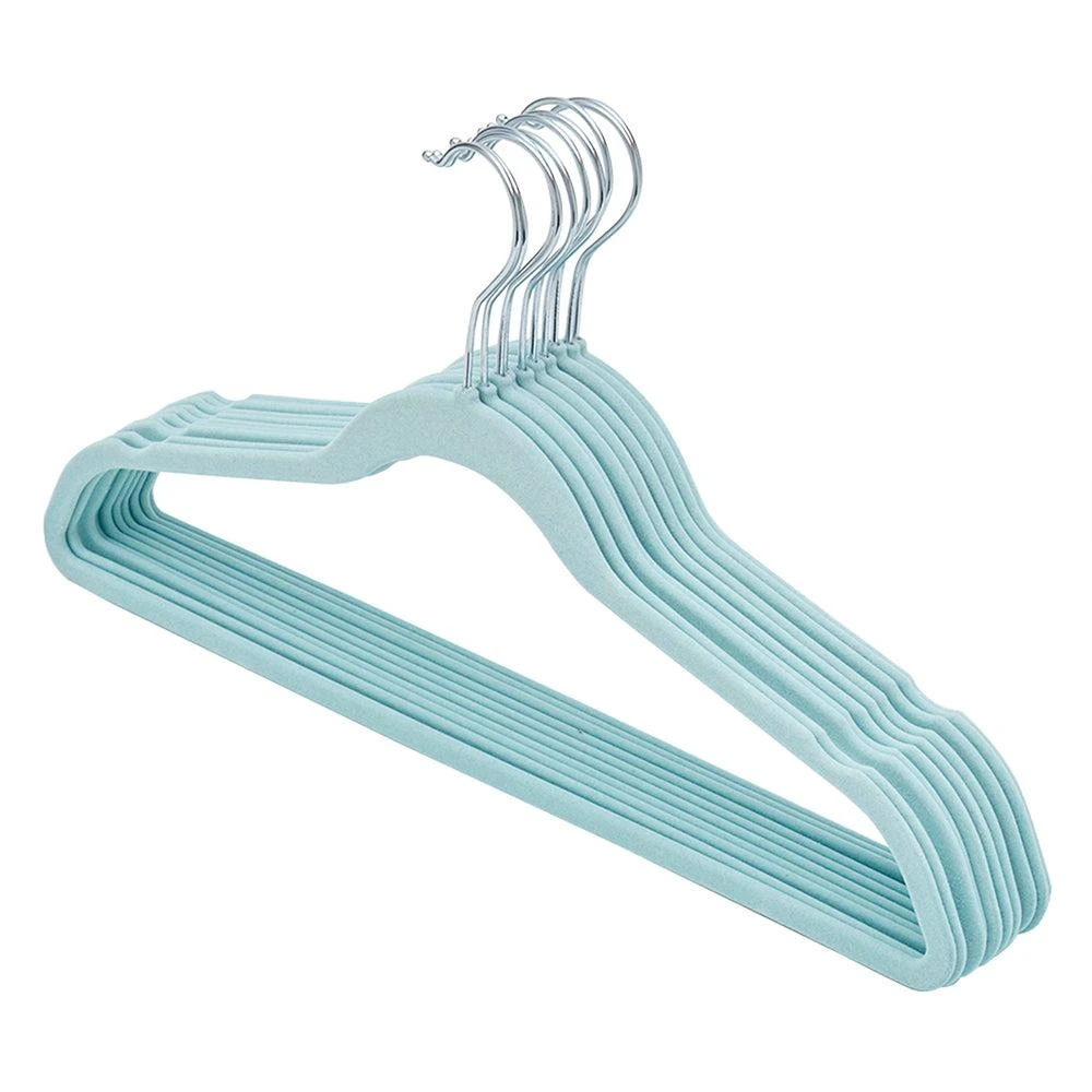 商品Home Basics|Home Basics  Velvet Hanger, (Pack of 10), Mint,价格¥123,第1张图片