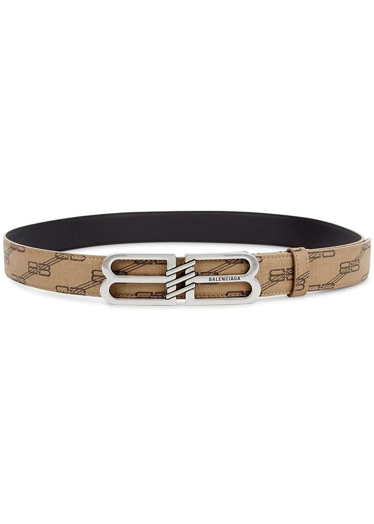 商品Balenciaga|BB brown monogrammed leather belt,价格¥1470,第1张图片