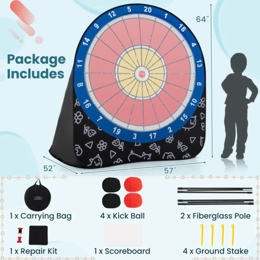 Large Dart Board for Kids with 4 Kick Balls 商品