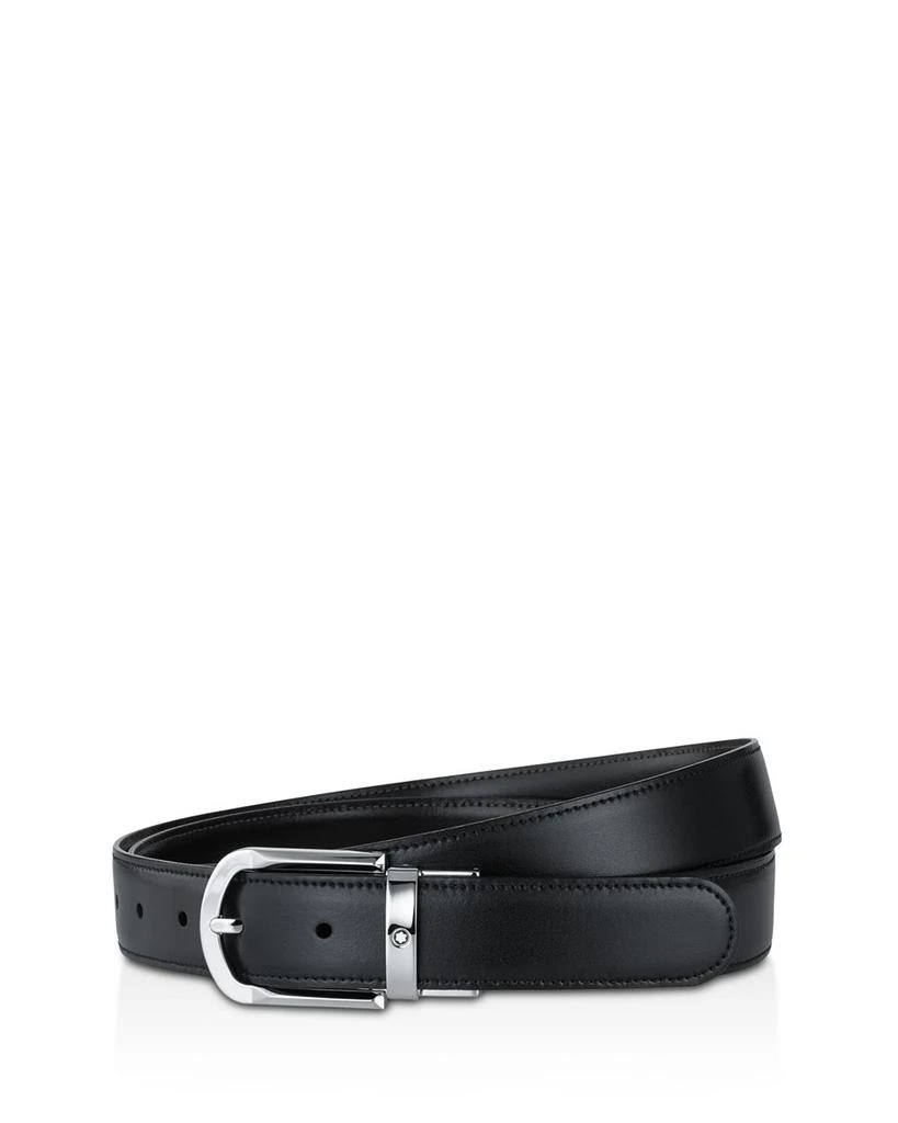 Men's Shiny Palladium-Coated Reversible Leather Belt 商品