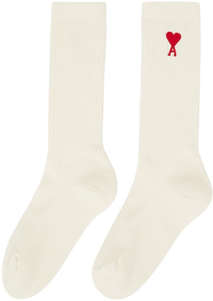 商品AMI|Three-Pack Off-White Ami de Cœur Socks,价格¥833,第5张图片详细描述