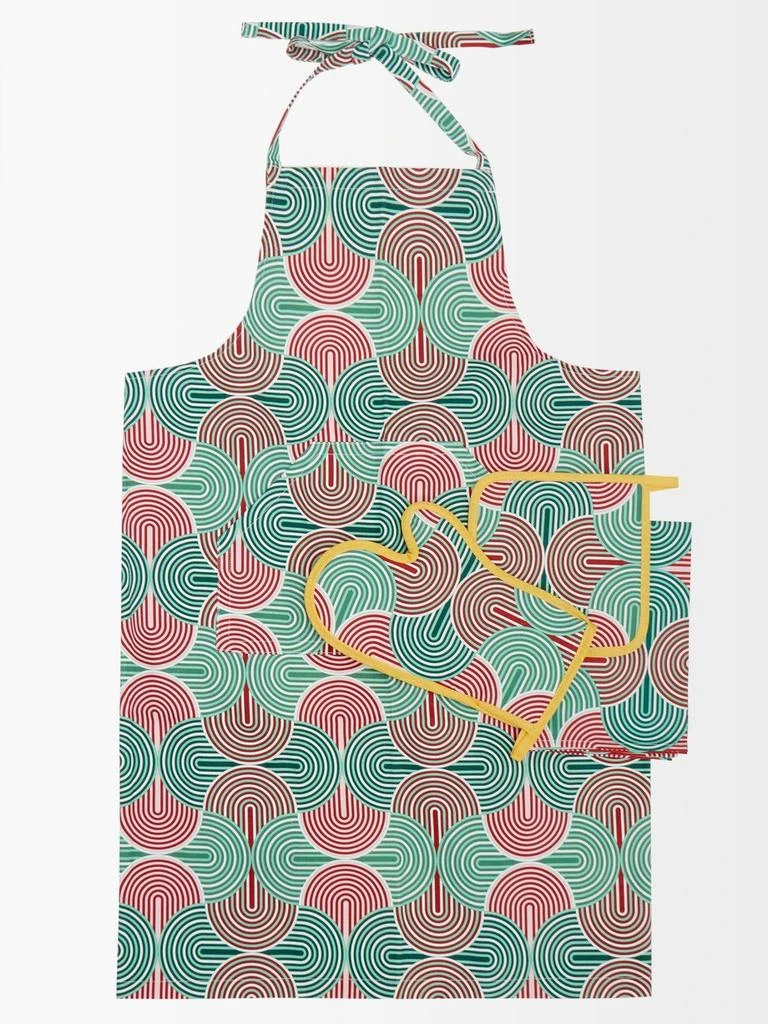 商品LA DOUBLE J|Slinky Verde-print apron, mitt and cloth set,价格¥796,第1张图片