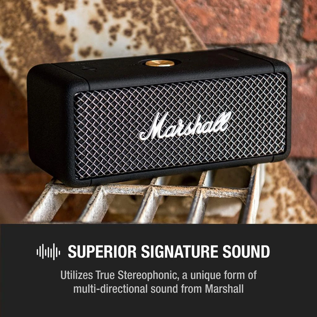 商品Marshall|Marshall Emberton Bluetooth Portable Speaker - Black,价格¥967,第4张图片详细描述