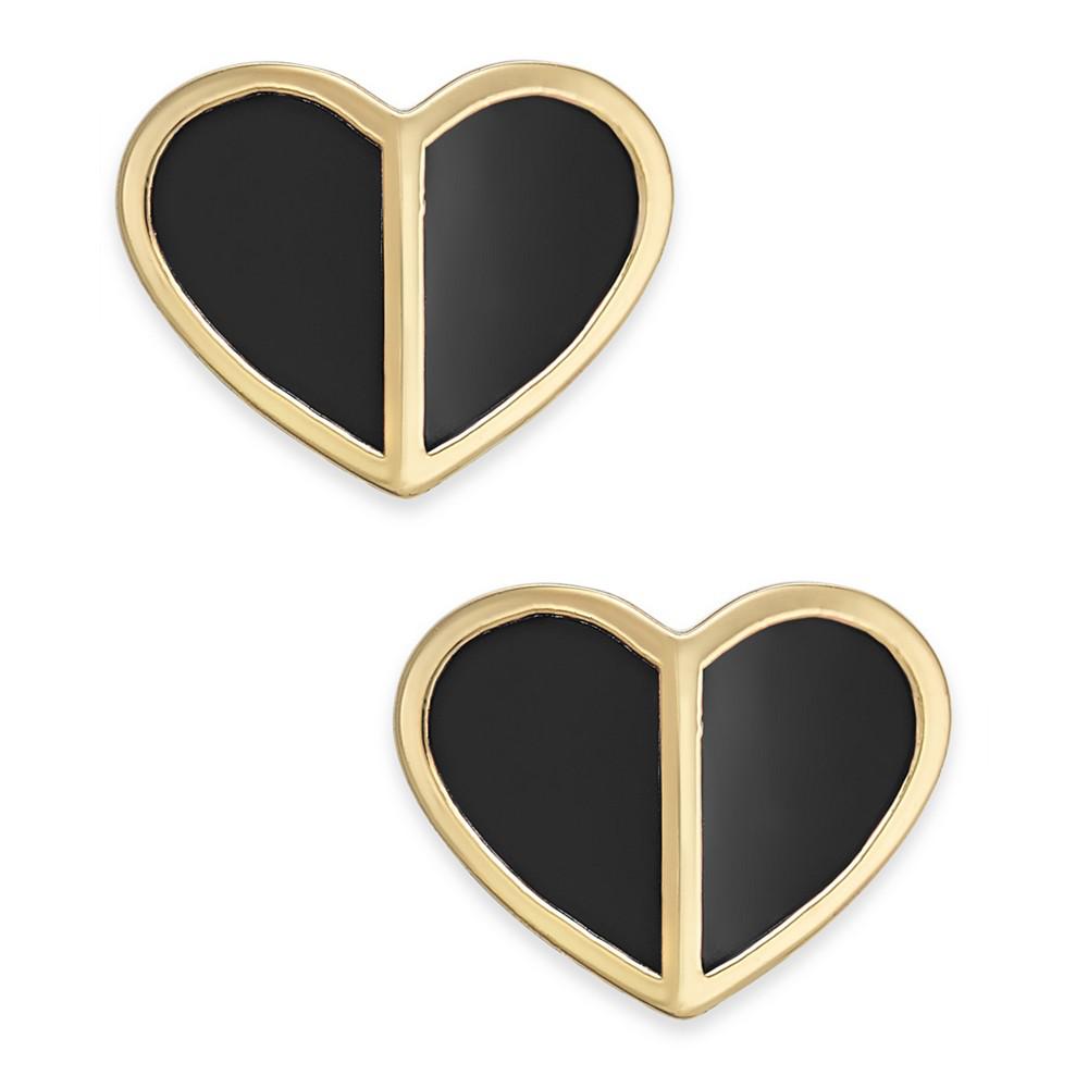 Gold-Tone Heart Stud Earrings商品第1张图片规格展示