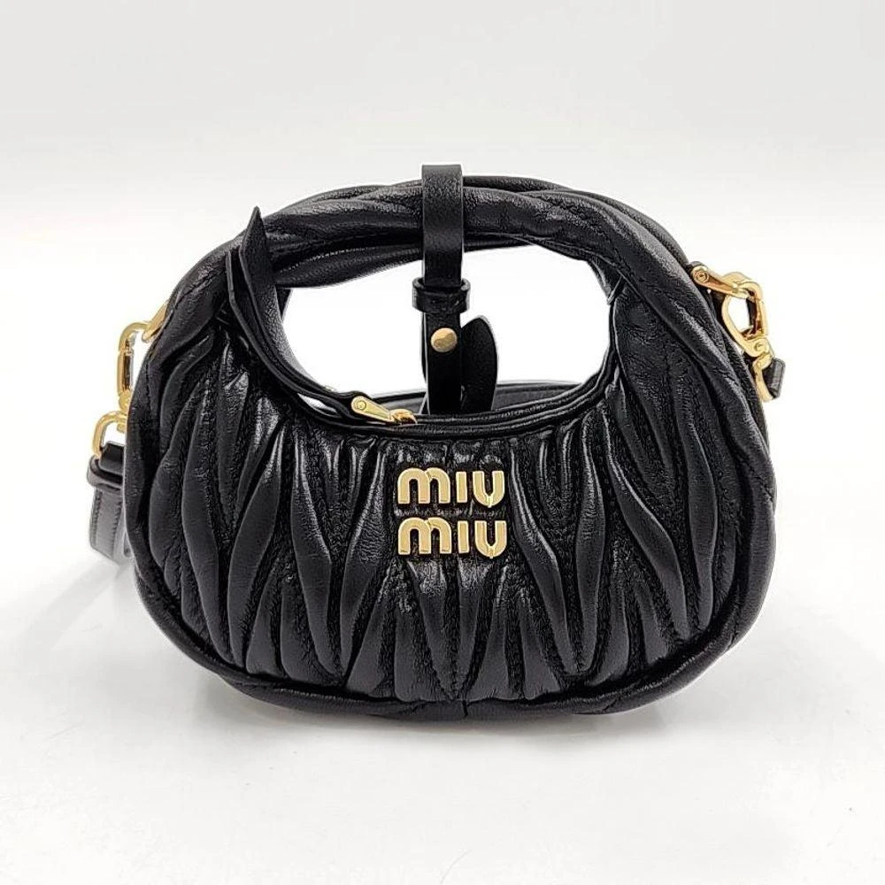 商品[二手商品] Miu Miu|Wander Matrace Hobo Bag Micro,价格¥8546,第1张图片