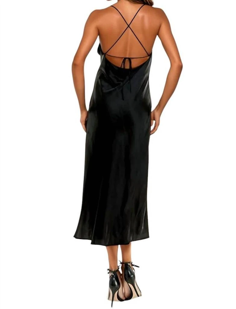 商品ACOA|Roselle Satin Maxi Dress In Black,价格¥457,第2张图片详细描述