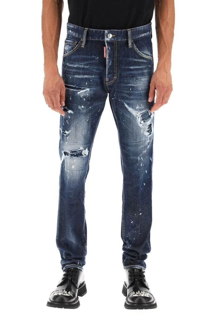 商品DSQUARED2|Dsquared2 dark ripped bleach wash cool guy jeans,价格¥2707,第2张图片详细描述