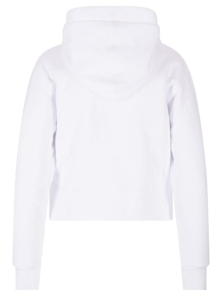 Palm Angels White Cotton Cropped Hoodie商品第2张图片规格展示