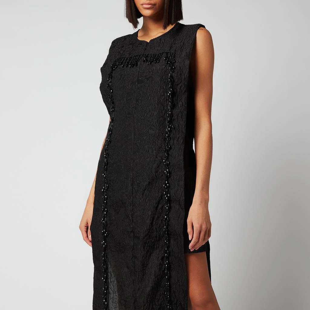 商品Ganni|Ganni Women's Jacquard Organza Mid Dress - Black,价格¥666,第3张图片详细描述