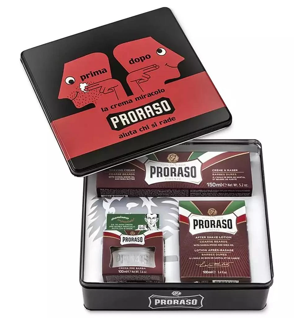 商品Proraso|4-Pc. Vintage Prima Dopo Tin Gift Set - Coarse Beard Formula,价格¥240,第2张图片详细描述