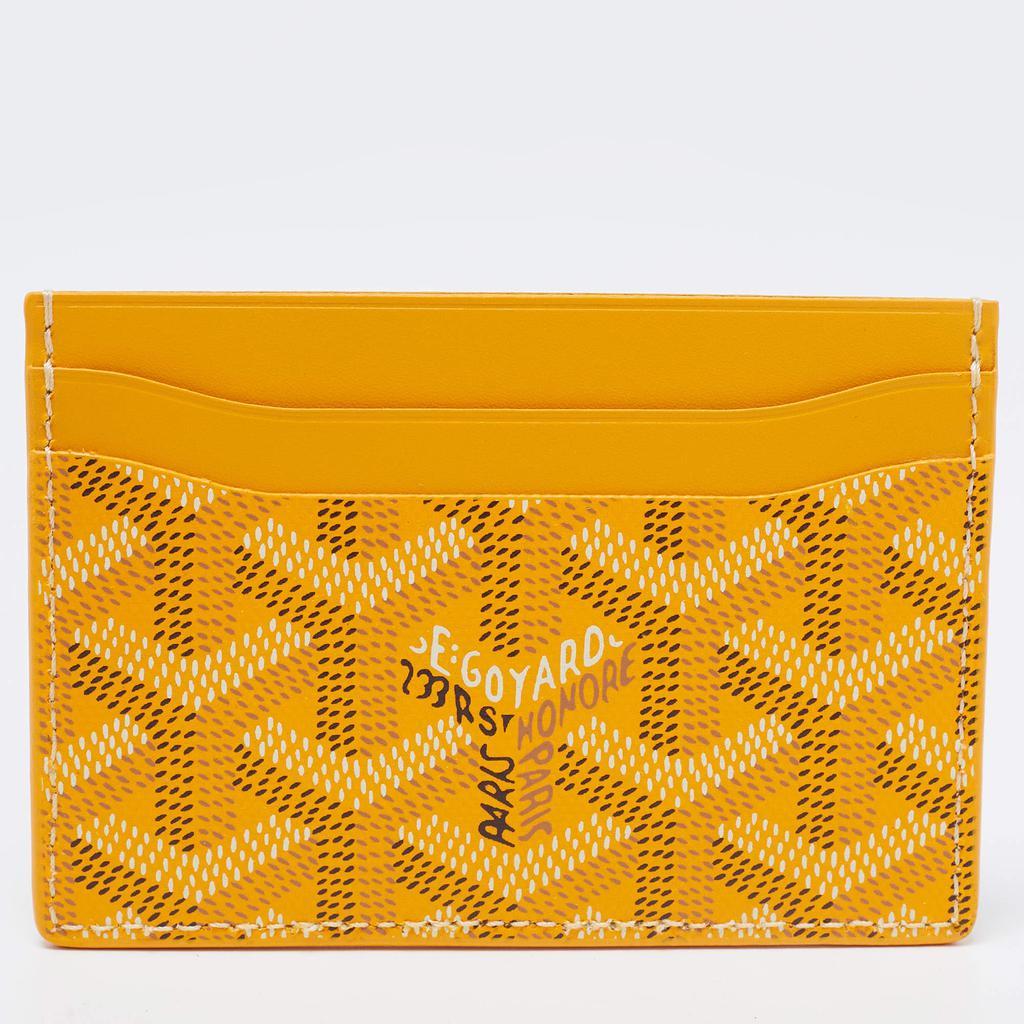 商品Goyard|Goyard Yellow Goyardine Coated Canvas and Leather Saint Sulpice Card Holder,价格¥5211,第6张图片详细描述