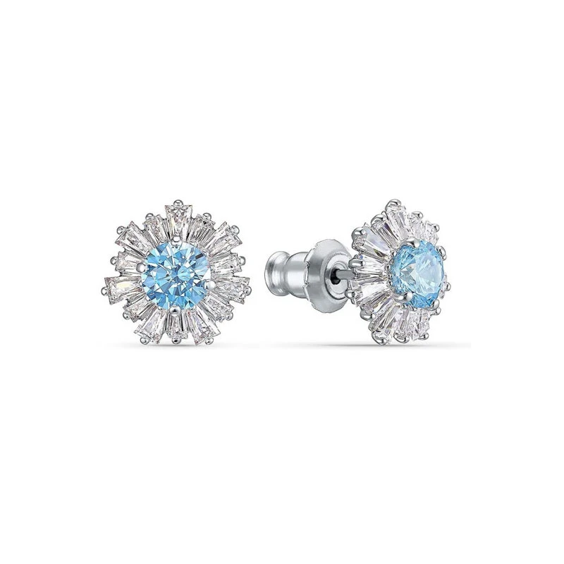 商品Swarovski|SWAROVSKI 施华洛世奇 SUNSHINE 太阳花 耳钉（蓝色） 5536741,价格¥1669,第1张图片
