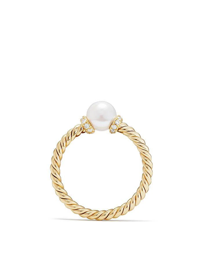 商品David Yurman|Solari Station Ring with Cultured Freshwater Pearl & Diamonds in 18K Gold,价格¥7438,第4张图片详细描述