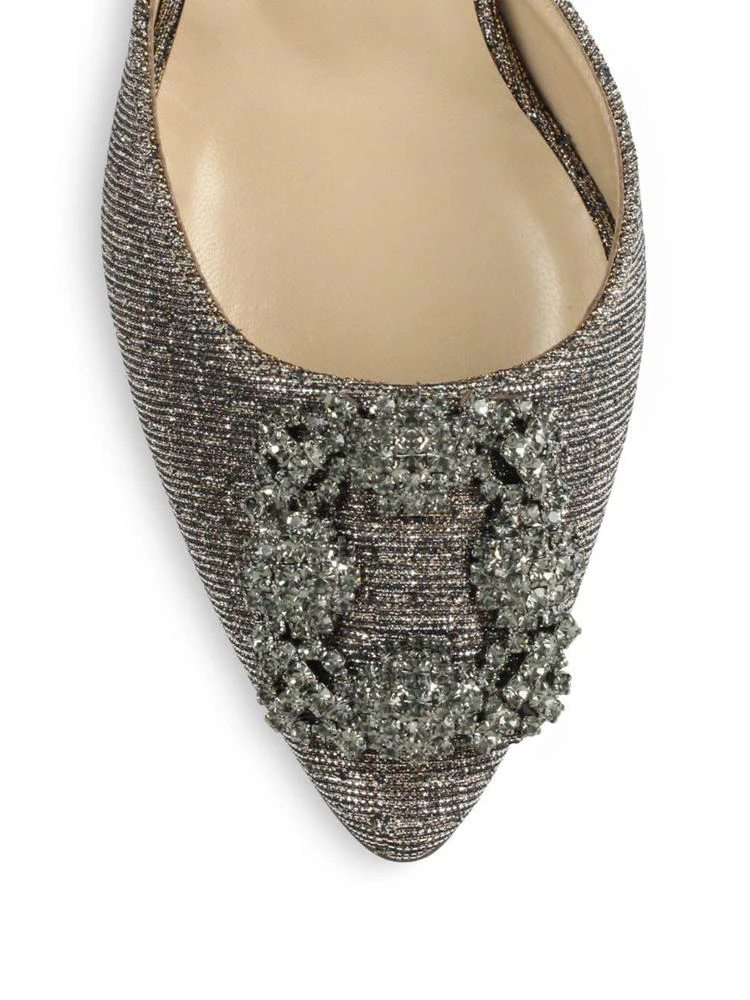 商品Manolo Blahnik|Jeweled Metallic d'Orsay 70 高跟鞋,价格¥4601,第3张图片详细描述