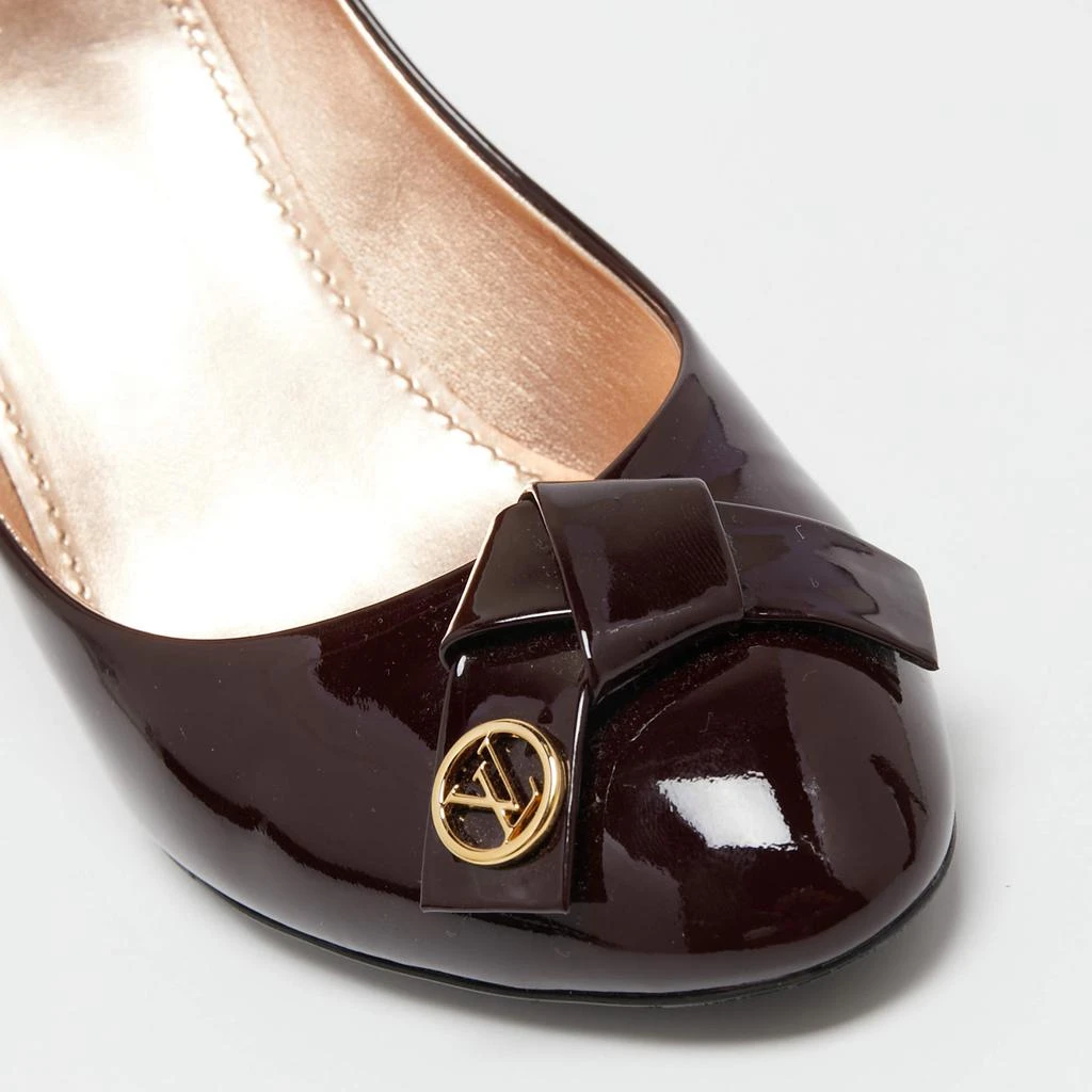Louis Vuitton Burgundy Patent Leather Fiance Bow Pumps Size 38.5 商品