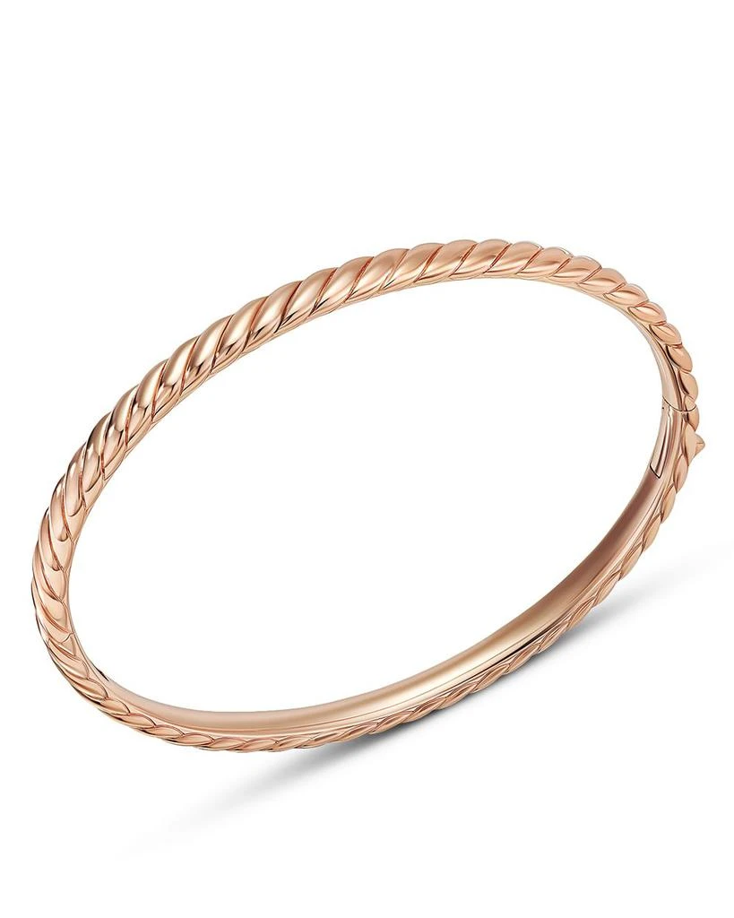 Sculpted Cable Bangle Bracelet in 18K Rose Gold 商品