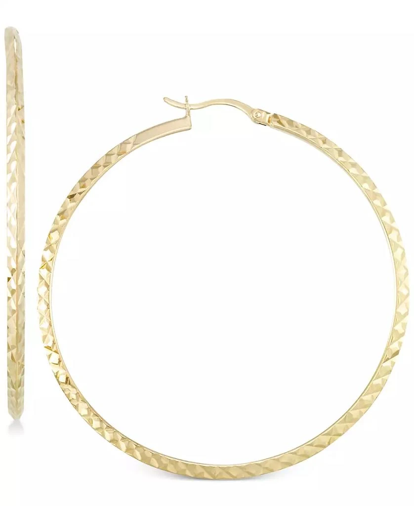 商品Macy's|Twisted Hoop Earrings in 14k Gold Over Silver or 14K White Gold Over Silver,价格¥467,第1张图片