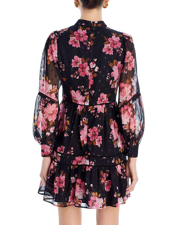 商品AQUA|Floral Mock Neck Clip Dot Dress - 100% Exclusive,价格¥739,第3张图片详细描述