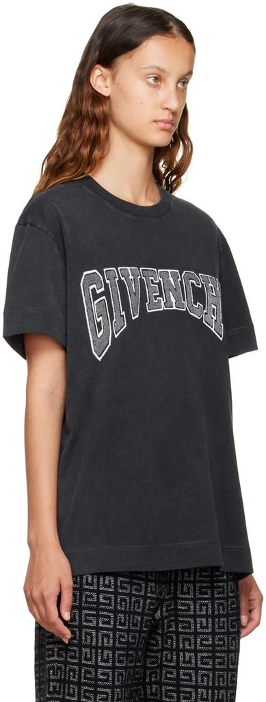 商品Givenchy|Black Chenille Appliqué T-Shirt,价格¥2426,第2张图片详细描述