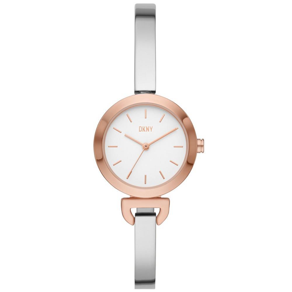 商品DKNY|Women's Uptown D Silver-Tone Stainless Steel Bracelet Watch 28mm,价格¥851,第1张图片