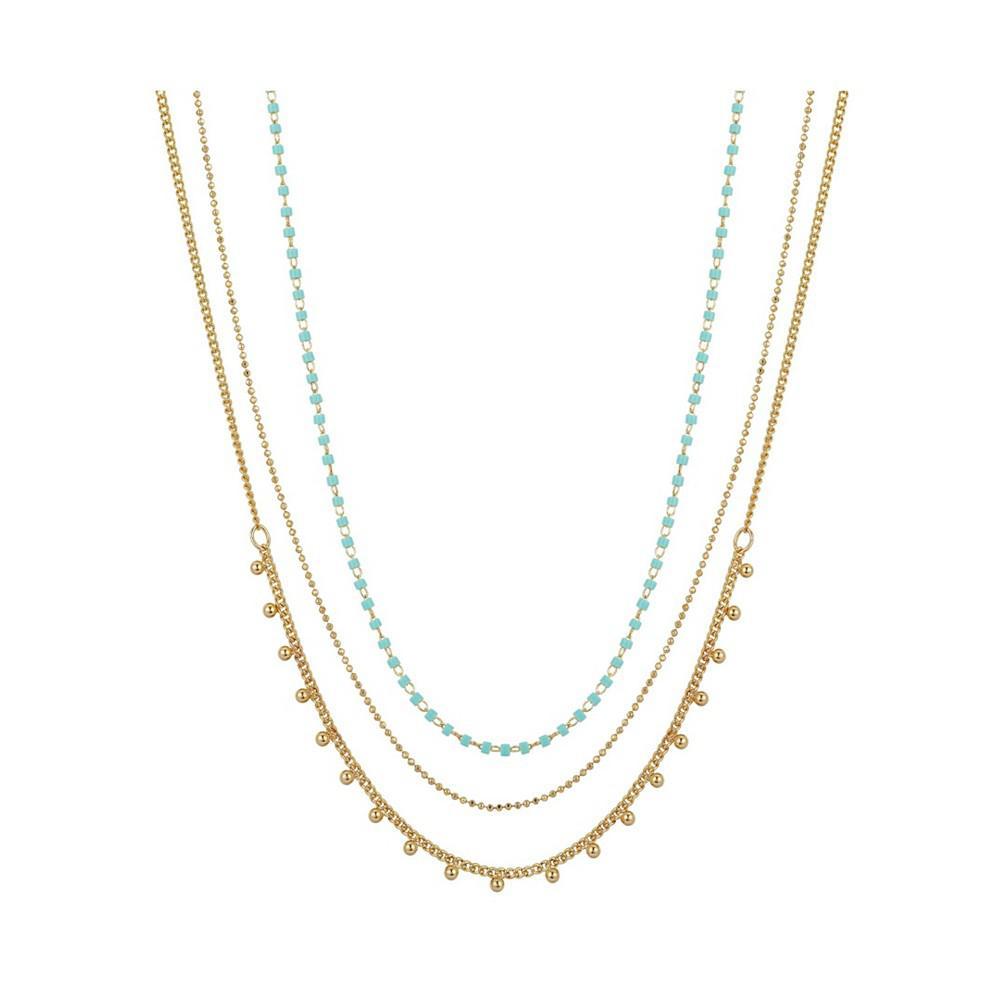 商品Unwritten|14K Gold Flash Plated 3-Pieces Layered Chain Necklace Set,价格¥215,第1张图片