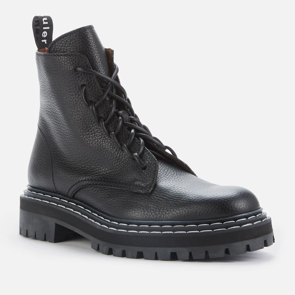 商品Proenza Schouler|Proenza Schouler Women's Lug Sole Leather Combat Boots - Black,价格¥2155,第2张图片详细描述