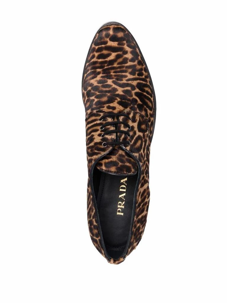 商品Prada|PRADA leopard-print pony hair lace-up shoes,价格¥4620,第3张图片详细描述