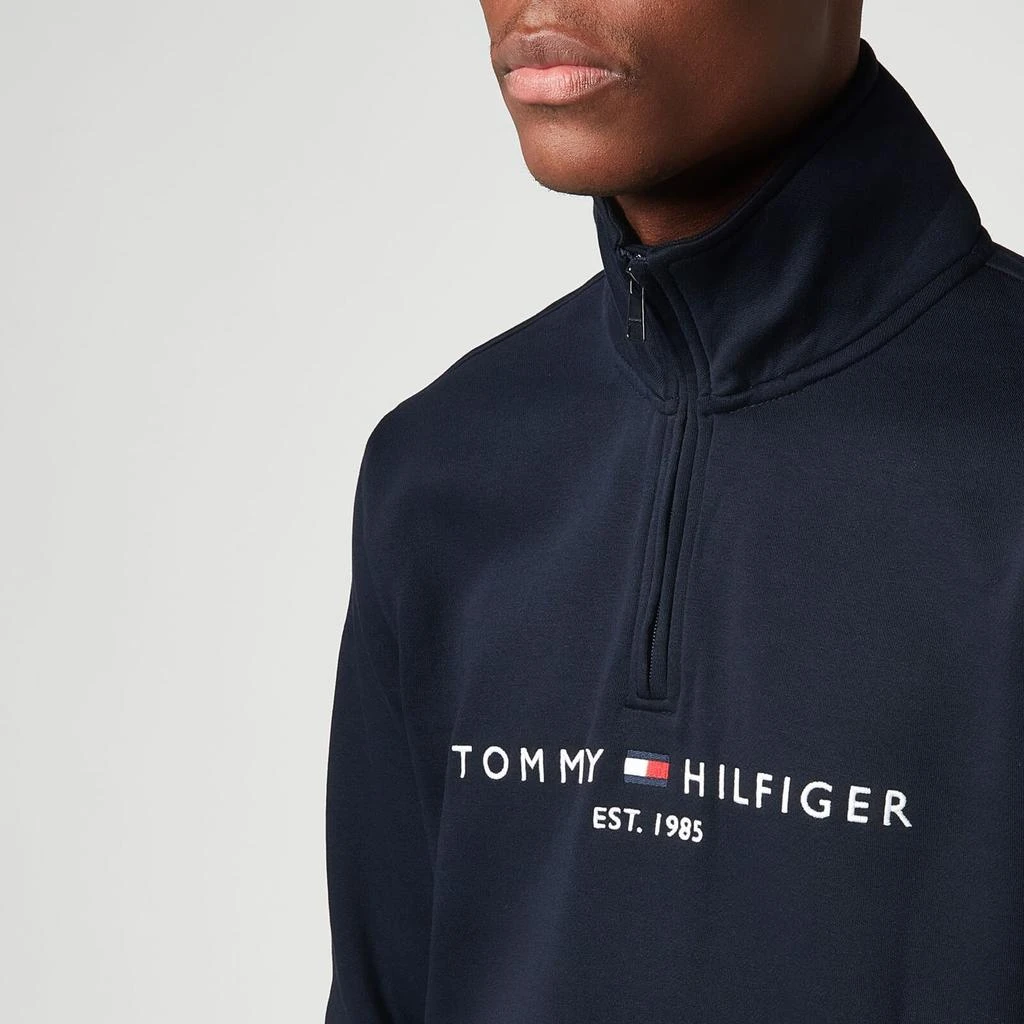 商品Tommy Hilfiger|Tommy Hilfiger Men's Logo Half Zip Jumper - Desert Sky,价格¥577,第4张图片详细描述