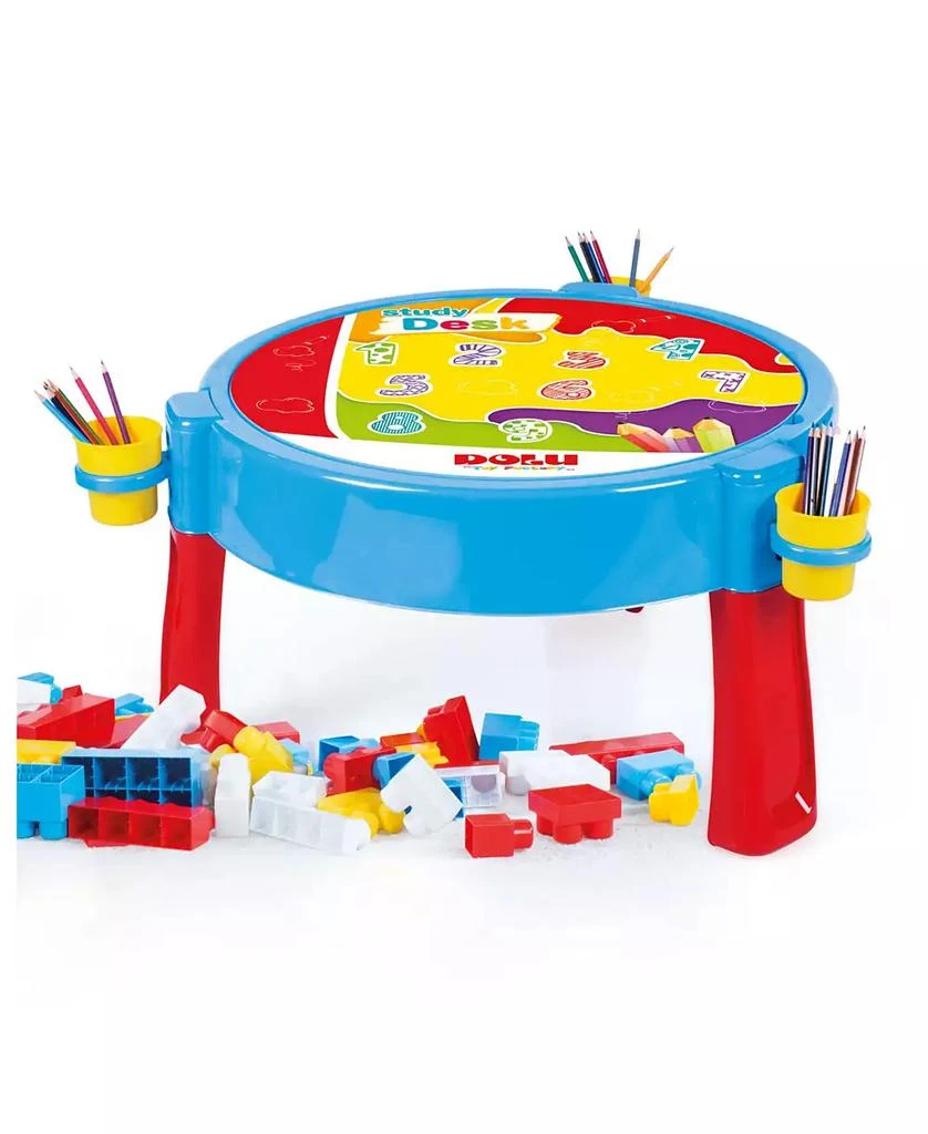 商品Rock Manor Games|Dolu Toys 2-in-1 Activity Table with Jumbo Blocks, 104 Piece,价格¥447,第1张图片