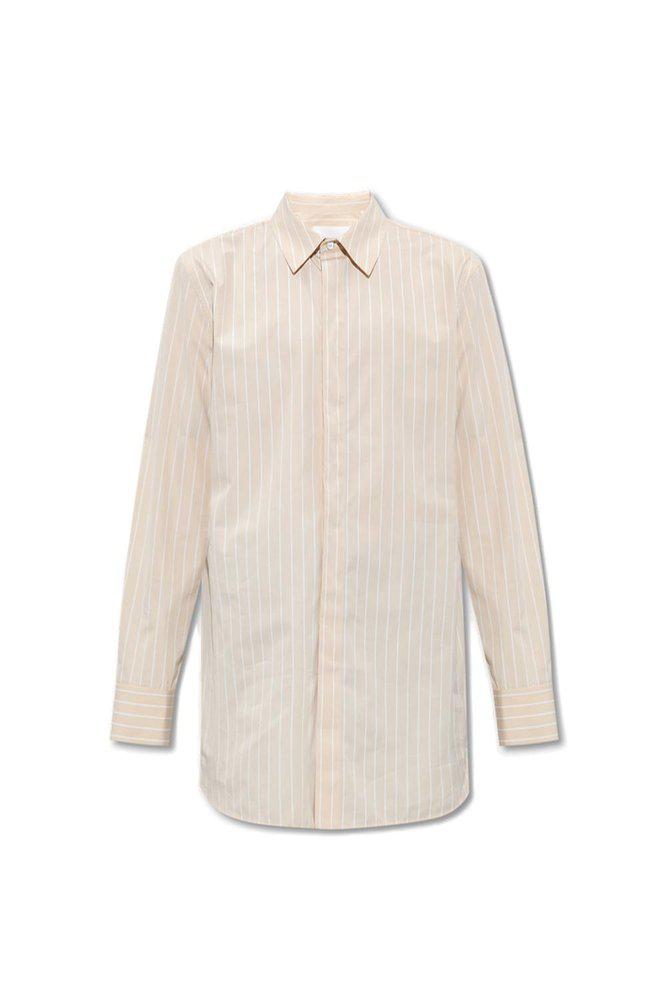Jil Sander Striped Long-Sleeved Shirt商品第1张图片规格展示