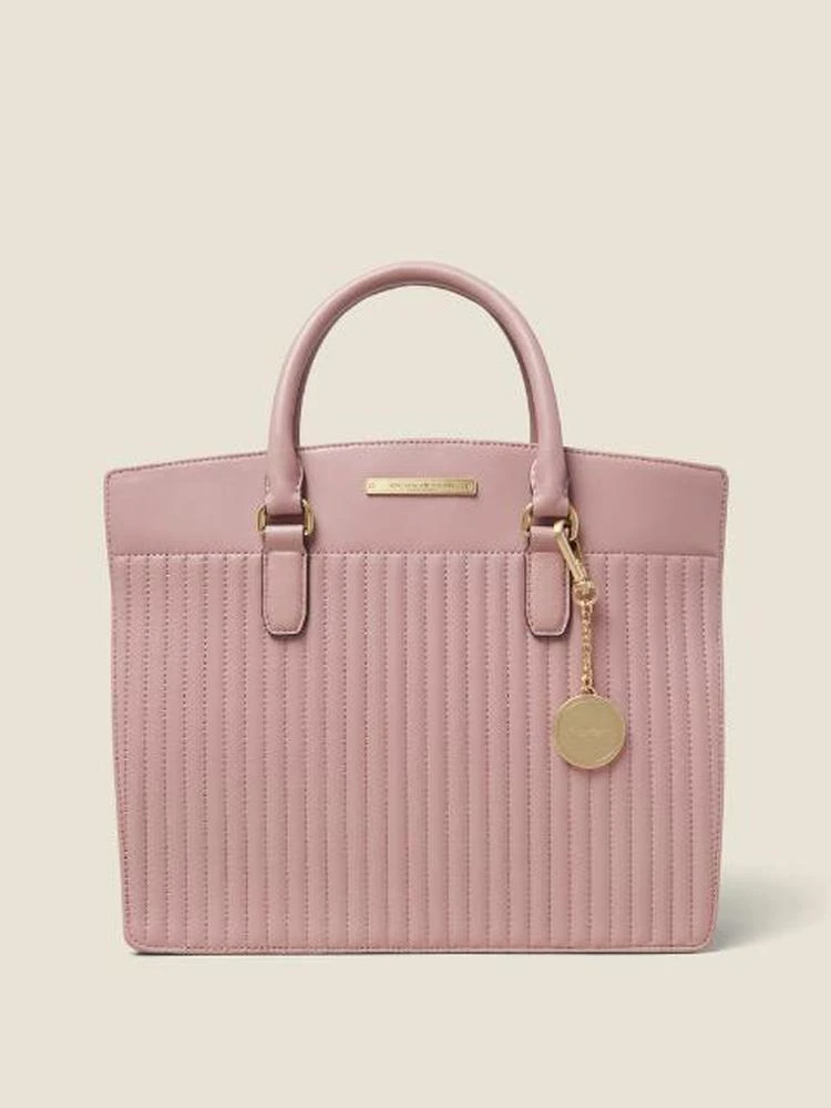 商品DKNY|Pinstripe Quilted Nappa Medium Satchel,价格¥1131,第1张图片
