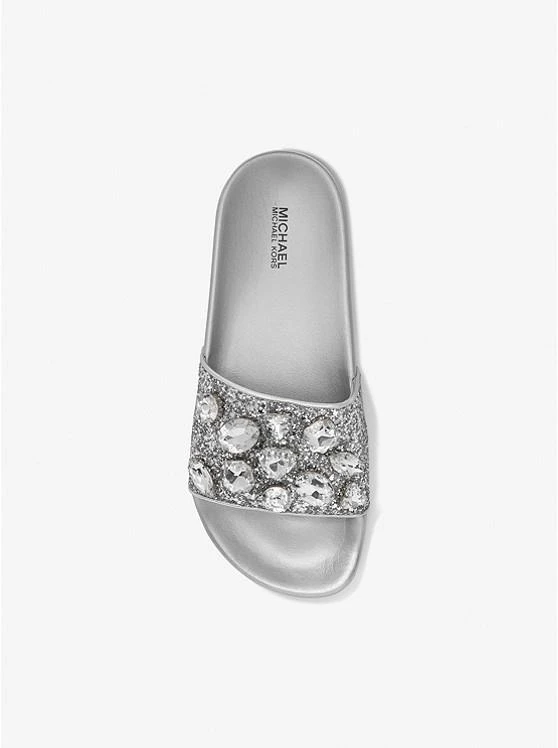 商品Michael Kors|Gilmore Jewel Embellished Glitter Slide Sandal,价格¥440,第3张图片详细描述