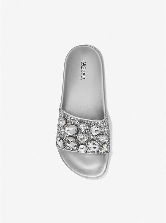 商品Michael Kors|Gilmore Jewel Embellished Glitter Slide Sandal,价格¥437,第5张图片详细描述
