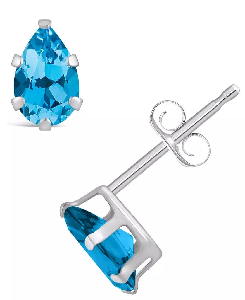 商品Macy's|Gemstone Stud Earrings in 10k White Gold,价格¥743,第1张图片