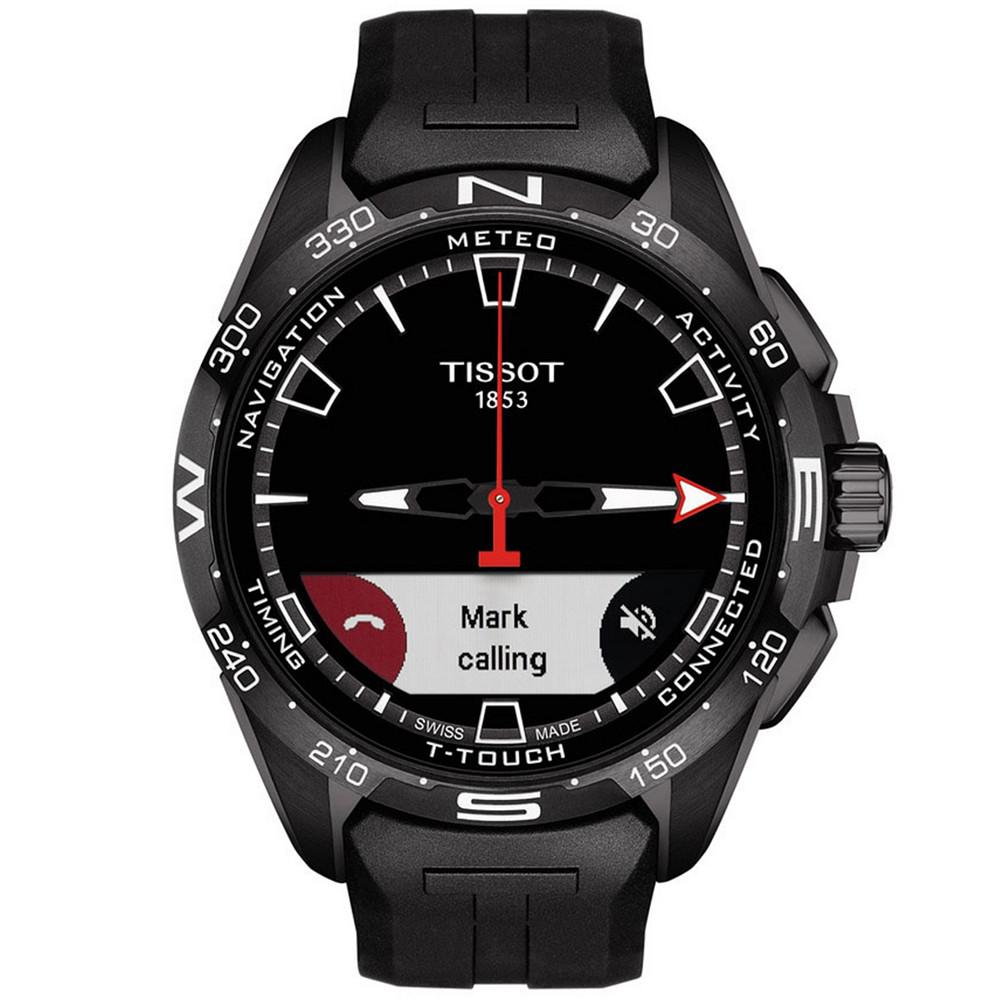 Men's Swiss T-Touch Connect Solar Black Rubber Strap Smart Watch 48mm商品第6张图片规格展示