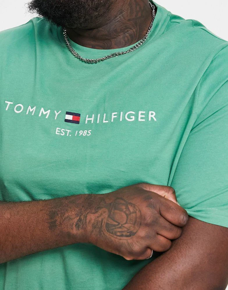 商品Tommy Hilfiger|Tommy Hilfiger Big & Tall logo t-shirt in green,价格¥434,第4张图片详细描述