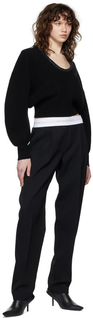 商品Alexander Wang|Black Ruched Leather Crewneck Sweater,价格¥1174,第4张图片详细描述