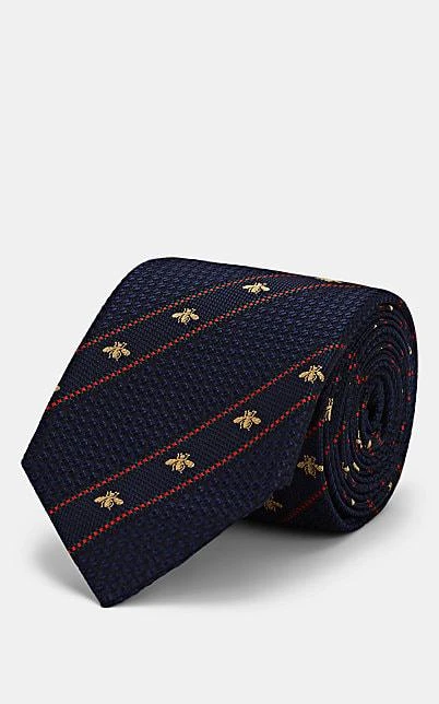 商品Gucci|Bee Striped Silk Jacquard Necktie,价格¥1644,第1张图片