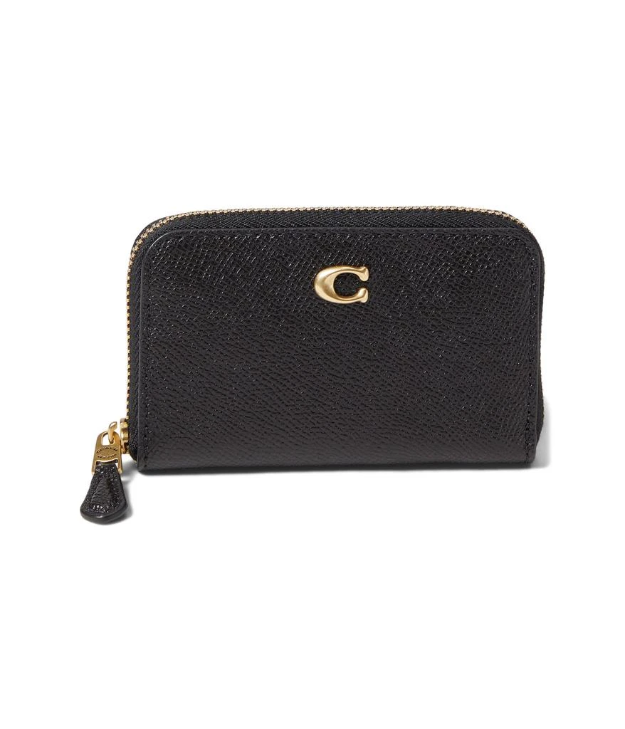 商品Coach|Cross Grain Leather Small Zip Around Card Case,价格¥554,第1张图片