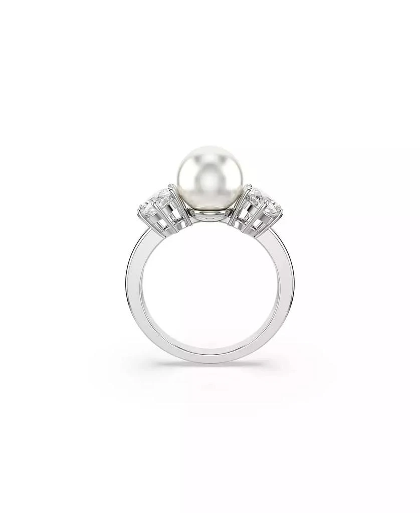 商品Swarovski|Crystal Pearl, Round Cut, White, Rhodium Plated Matrix Ring,价格¥996,第4张图片详细描述