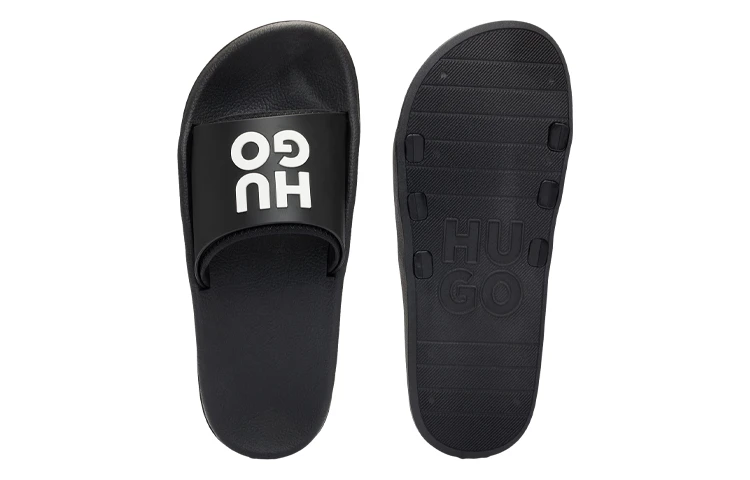 商品[国内直发] Hugo Boss|时尚简约 一字拖鞋 男款 黑色,价格¥392,第6张图片详细描述