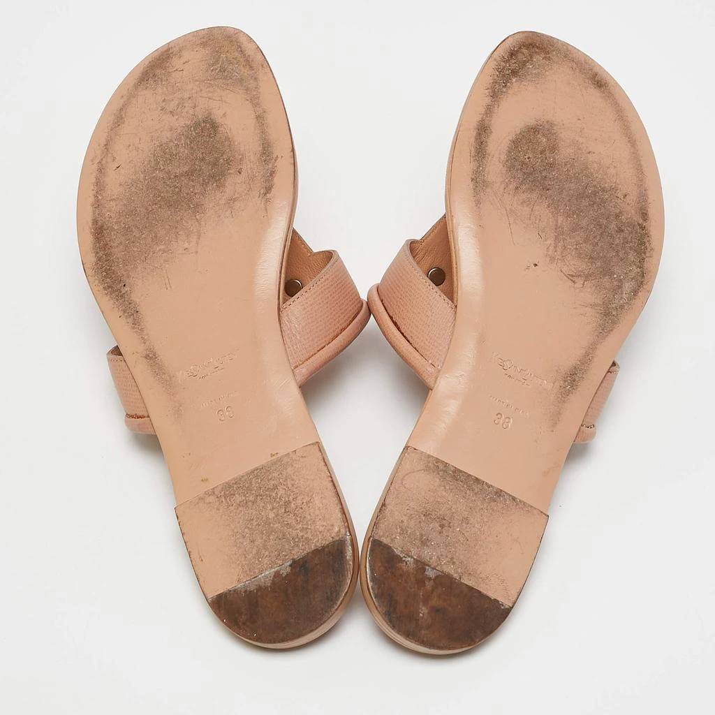 Yves Saint Laurent Beige Leather Ycon Thong Flats Size 38 商品