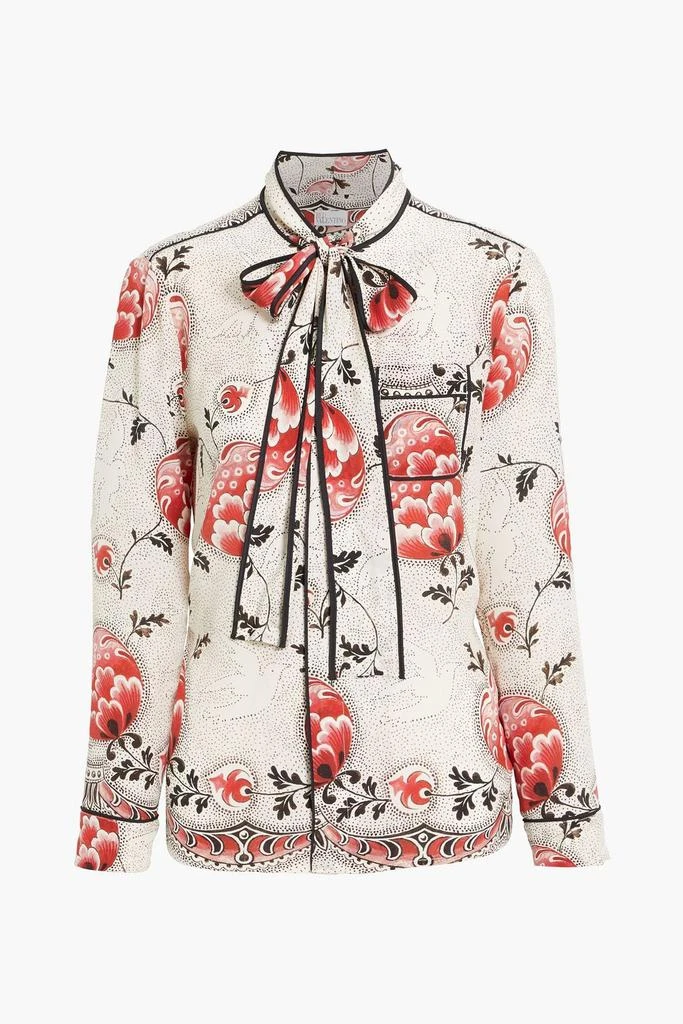 商品RED Valentino|Pussy-bow floral-print silk crepe de chine shirt,价格¥3407,第3张图片详细描述