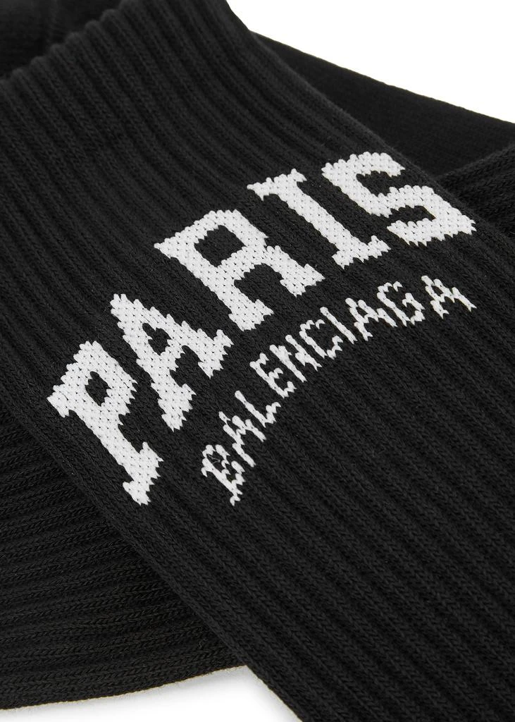 商品Balenciaga|Cities Paris black cotton-blend socks,价格¥584,第3张图片详细描述