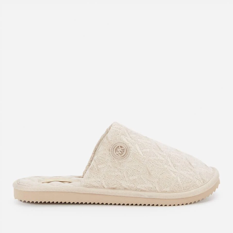 商品Michael Kors|MICHAEL MICHAEL KORS WOMEN'S JANIS SLIPPERS - NATURAL,价格¥188,第1张图片